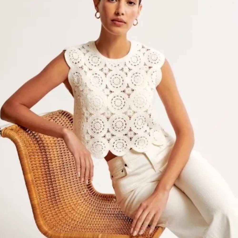 Abercrombie White Crochet Top